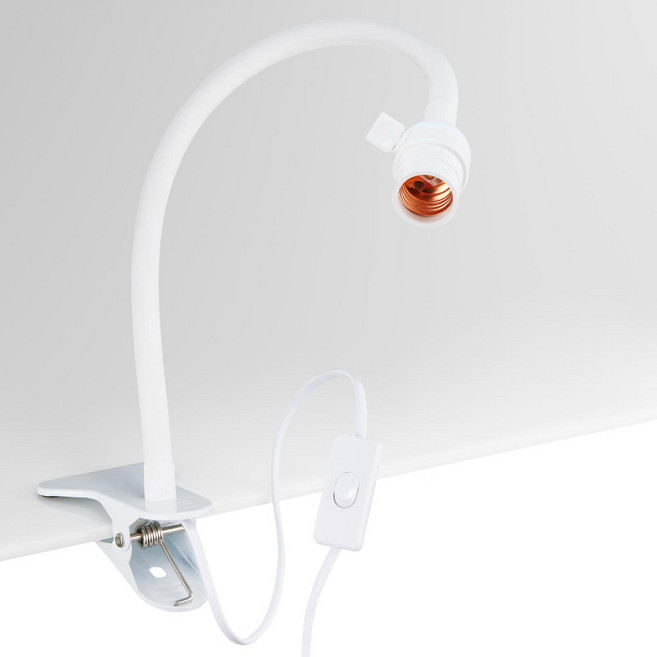 자바라 키소켓 집게 스탠드 집게형 식물등 전구 화이트 E26, 2.4M