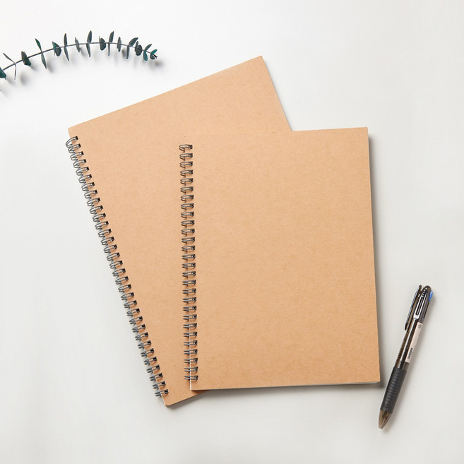 단순생활 스프링 노트 A6 크라프트 무선 내지 50매, 5개