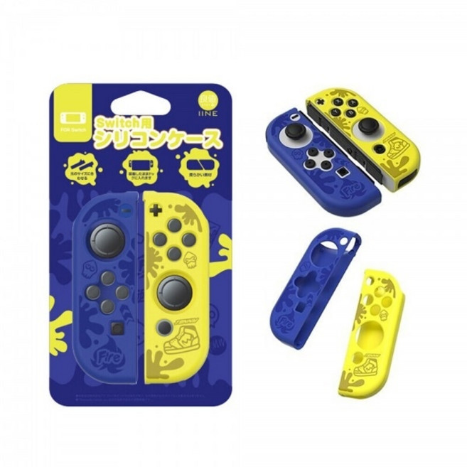 (이이네) 닌텐도 스위치 스플래툰 테마 조이콘 패드 실리콘 커버 / 이이네 블루옐로우, 1개