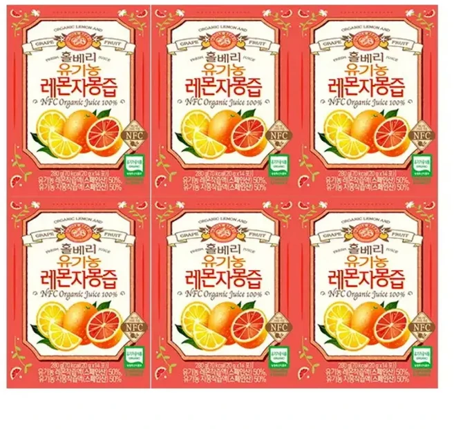 홀베리 유기농 레몬자몽즙 20g 14포 6개, 3개