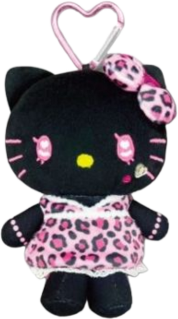 [정품] 산리오 헬로키티 갸루 파우치 인형 키링, 1개, 블랙