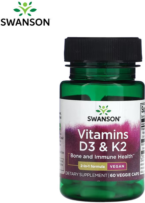 스완슨 비타민D3 비타민K2 Vitamins D3 K2 베지캡슐 60정, 1개