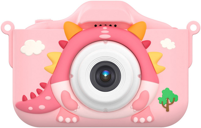 유아동 키즈 버사우르 공룡 화소 조절 고화질 카메라 (최대 128GB 메모리 카드), 핑크색