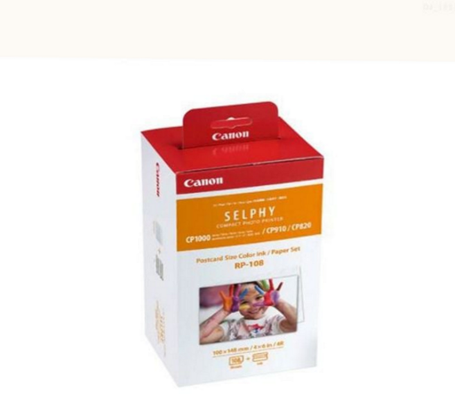캐논 셀피 잉크 정품 108매 카트리지 셀피 cp1300 잉크 프린터 인화지 사진 포토 용지 세트