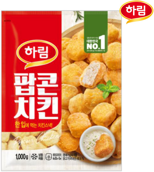 팔도맛쟁이 하림 프리미엄 팝콘치킨, 1개, 1kg
