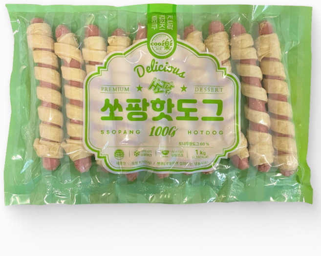 쿠즈락 쏘팡매직 핫도그, 1kg, 10개