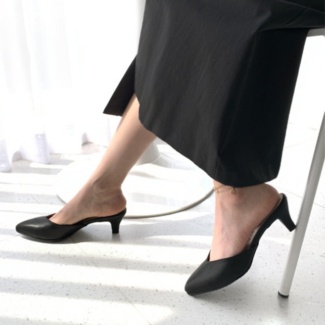 가이아슈 여성용 국내생산 쿠션 슬리퍼 여성구두 뮬 5cm 블로퍼