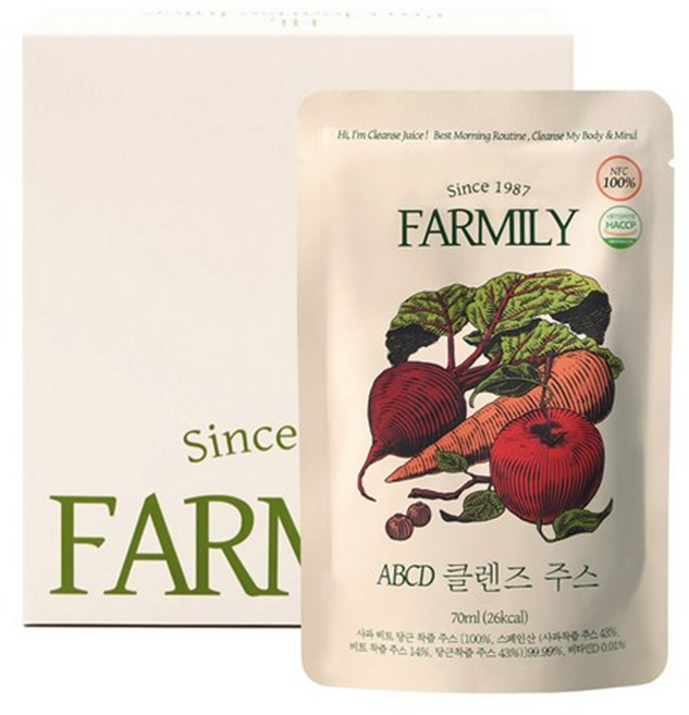팜밀리1987 ABCD 클렌즈 주스, 70ml, 14개