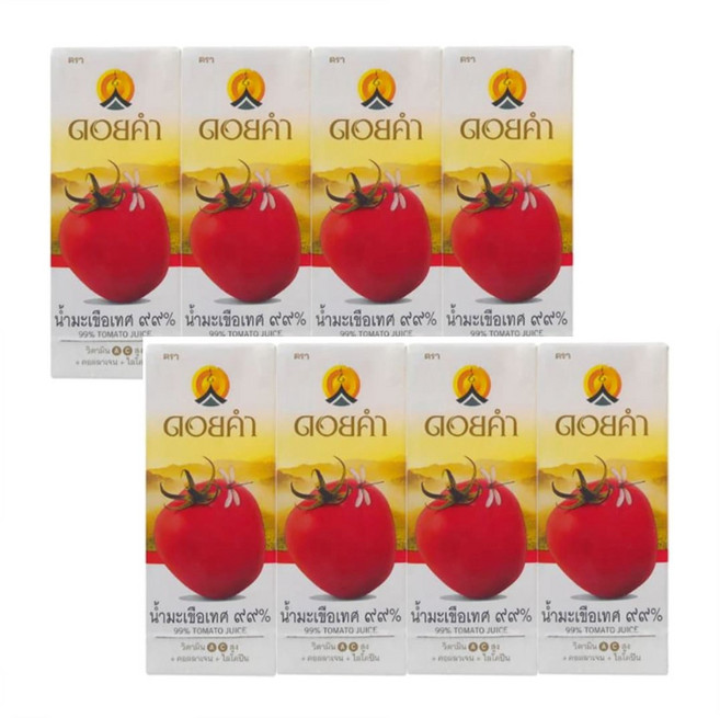 태국 직구 도이캄 토마토주스 99% 토마토, 8개, 200ml