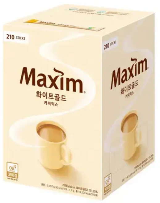 맥심 화이트골드 커피믹스, 11.7g, 210개입, 1개