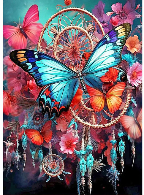 액자+보석십자수 드림캐처 인테리어소품 diy키트 AL-24091-3, 드림캐처-06, 사각비즈, 30×40cm(액자형), 1개