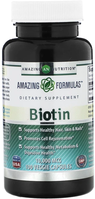 Amazing Nutrition 비오틴 10000mcg 베지 캡슐 100정, AmazingNutrition비오틴10000mcg베지캡, 1개 - 쿠팡