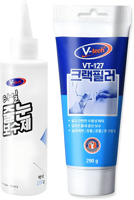Vtech 타일 줄눈 보수제 + 크랙필러 세트, 1세트
