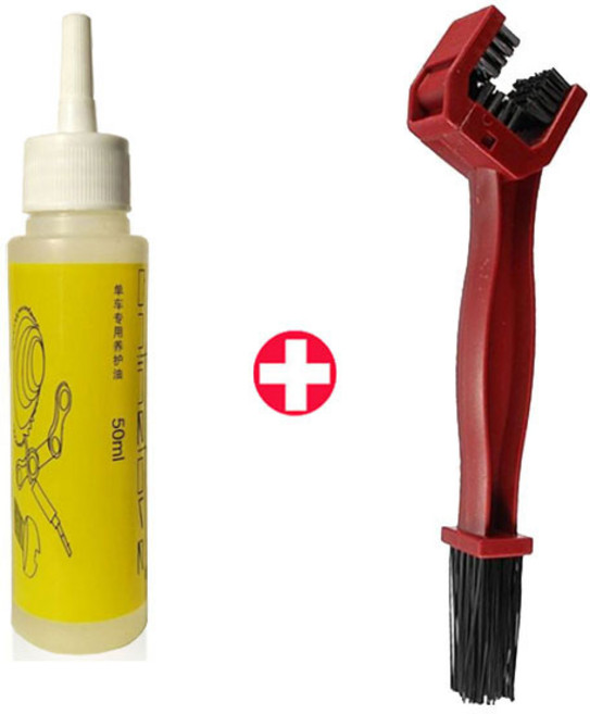 make speed 자전거오일1P + 자전거체인 청소솔1P 세트, 자전거오일1P+청소솔1P 레드, 1개