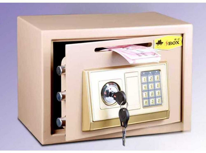 비밀번호 금고 지폐투입 상단투입형 기부함 모금함, 25cm 블랙 / 상단투입