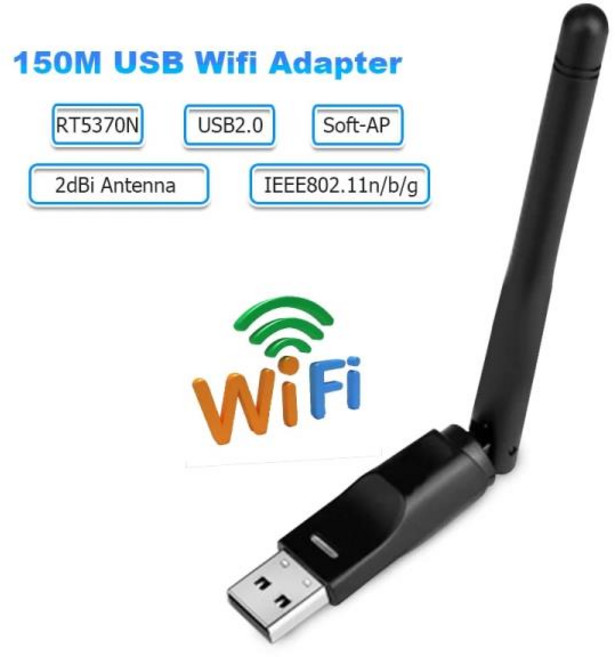 RT5370 USB 와이파이 어댑터 150Mbps 무선 네트워크 카드 안테나 수신기 송신기 소프트 AP, 02  Package, 1개