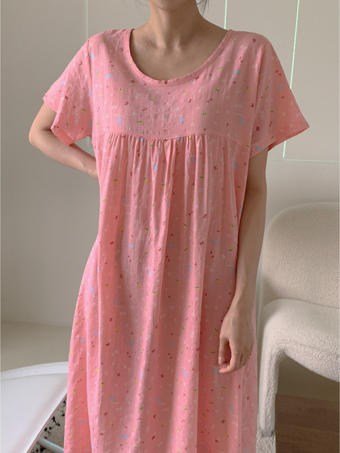 코지데이 순면 홈웨어 반팔원피스