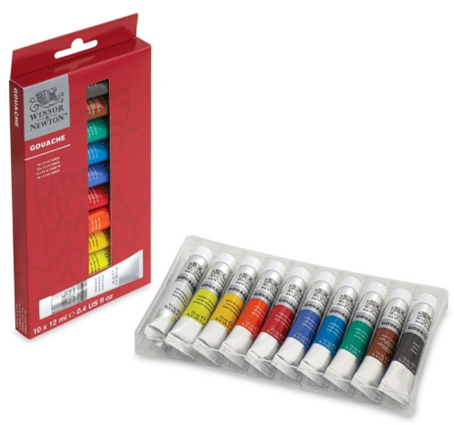 윈저앤뉴튼 수채과슈물감 세트 12ML 10색, 상세페이지 참조