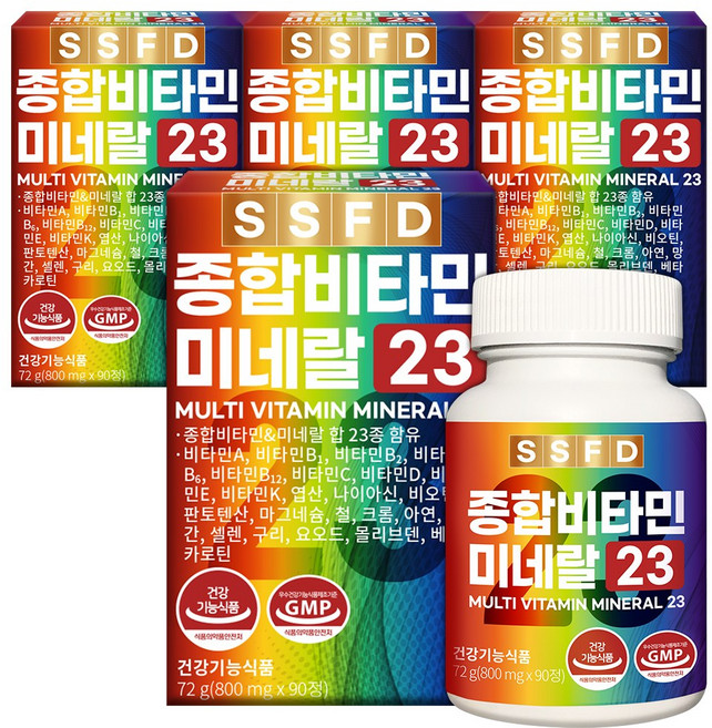 순수식품 종합 멀티 비타민 미네랄, 90정, 4개