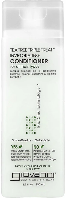 Giovanni Tea Tree Triple Treat 인비고레이팅 컨디셔너 모든 모발용 250ml(8.5fl oz), 250ml, 1개 - 쿠팡