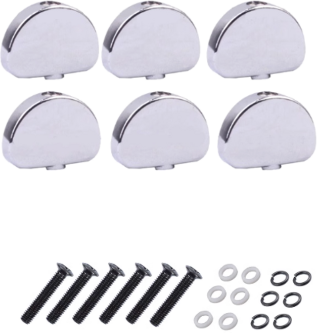 셀고 통기타 헤드 줄감개 페그 손잡이 수리악세사리, 1세트, 실버메탈