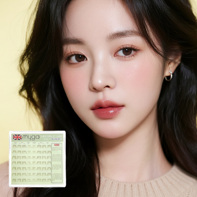 영국 마이가 노글루 언더속눈썹 내추럴 원터치 셀프연장 부분 속눈썹 가닥속눈썹, 1개, 언더 브라운 스타