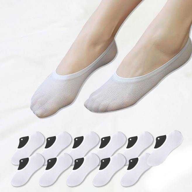 타키타키 안벗겨지는 뒤꿈치 실리콘 페이크양말 12켤레