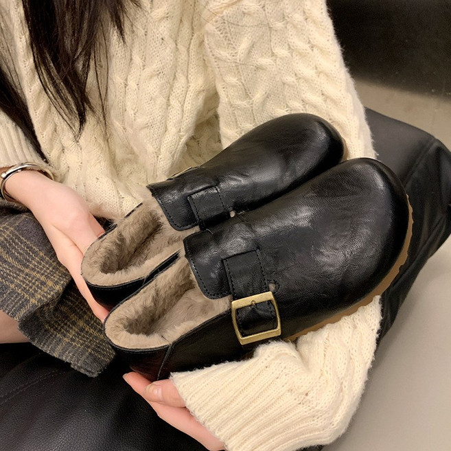 스타일닥터 여성 털안감 방한화 겨울 발편한 부츠 스타일 로퍼