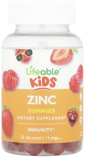 Lifeable 어린이용 징크 구미젤리 베리 15mg 구미젤리 60개, Lifeable어린이용징크구미젤리베리15mg구미젤리60, 1개, 60정 - 쿠팡