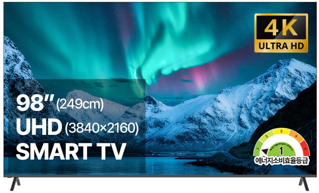 스카이뷰 249cm(98인치) 4K UHD DLED 스마트TV LG IPS 패널 스탠드형 벽걸이형 기사방문설치, 방문설치, DS9801C