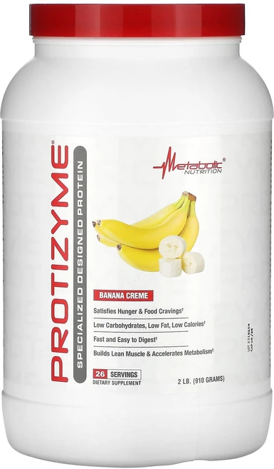 Metabolic Nutrition Protizyme 전문 디자인 단백질 바나나 크림 910g(2lb) Nutrition (메타볼릭 뉴트리션), 907 g, 1개, 910g - 쿠팡