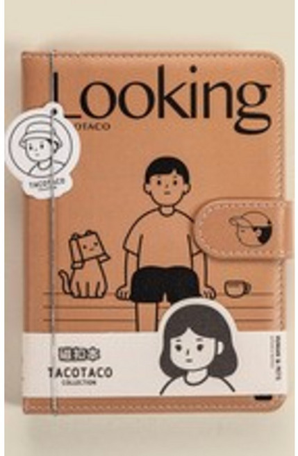 딜하우스 타코 마그네틱 버클 다이어리노트, 1개, 브라운