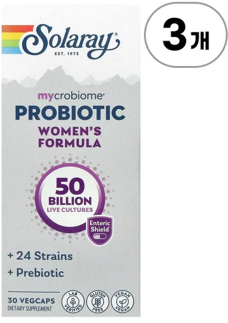 솔라레이 마이크로바이옴 프로바이오틱 우먼스 포뮬라 Solaray Mycrobiome Probiotic Women's Formula 30정, 3개 - 쿠팡