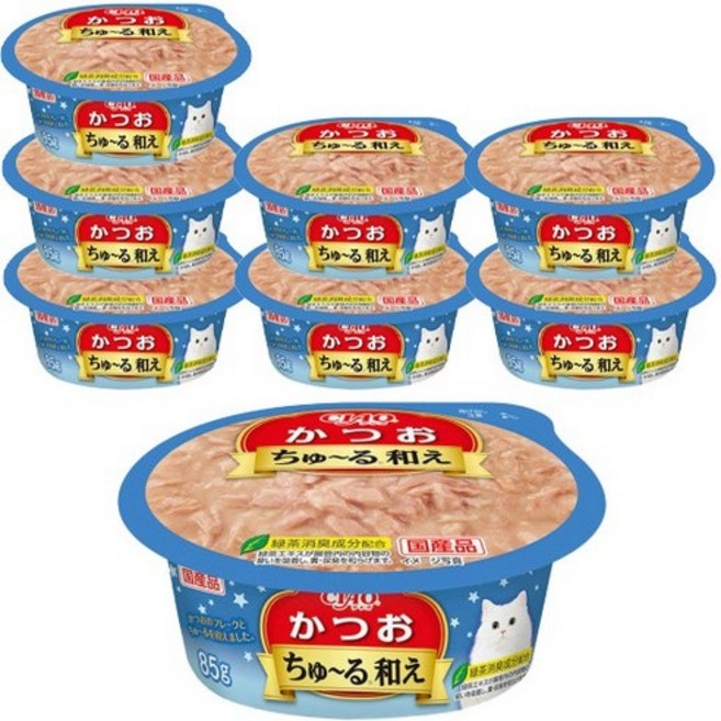 챠오츄르 고양이 범벅컵, 가다랑어, 85g, 8개