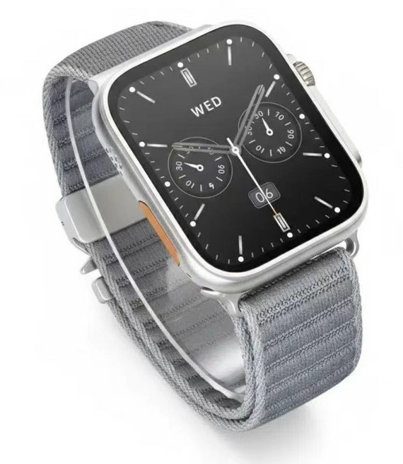 BuGeum 애플워치 호환 고탄력 나일론 스포츠 스트랩 밴드, 1개, 회색