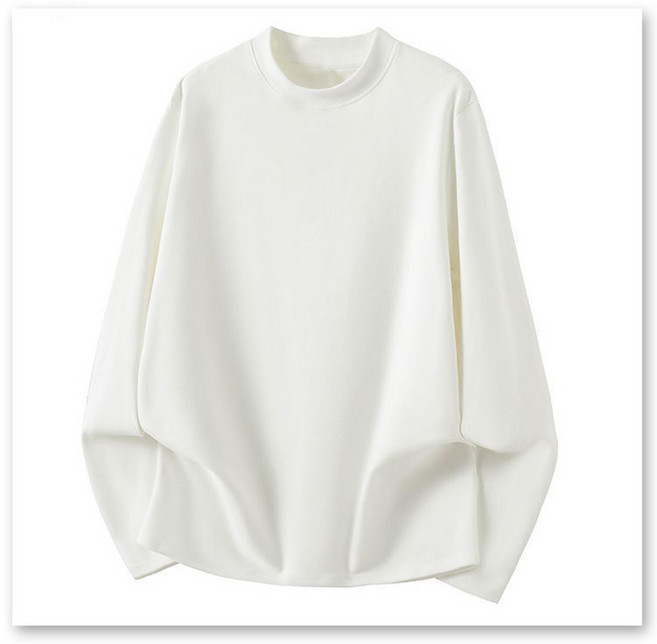 삼제태전 가을겨울 남녀공용 기모 라운드 긴팔 티셔츠 캐주얼 루즈핏