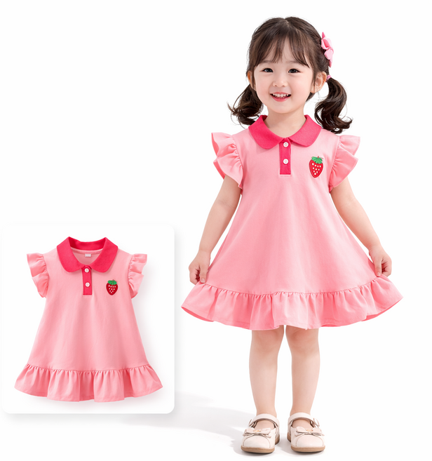 여아 여름 원피스 공주풍 캡소매 플로럴 나들이룩