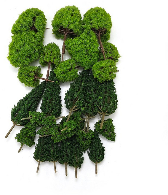 포레스 건축모형 디오라마 베이스 나무모형 벌크 나무 미니어처 DIY 만들기재료, 1개, 상록수B벌크(30P)