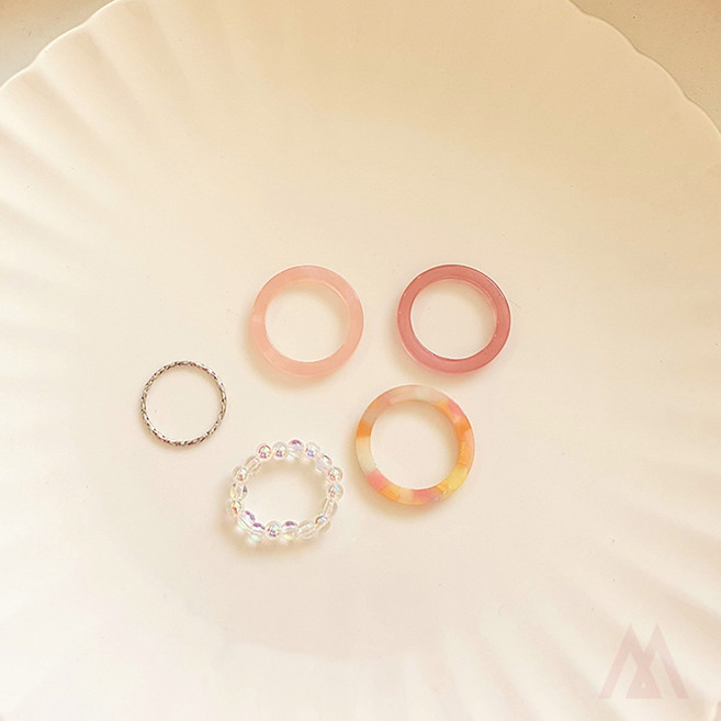 901M 아크릴 반지 실버애끼링