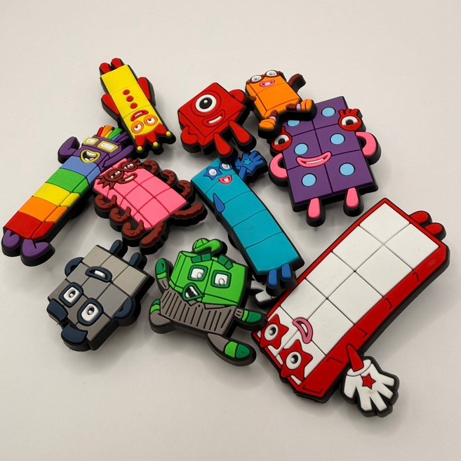 [넘버] 숫자 블록 신발 파츠 버튼 꾸미기 장식 10pc 세트