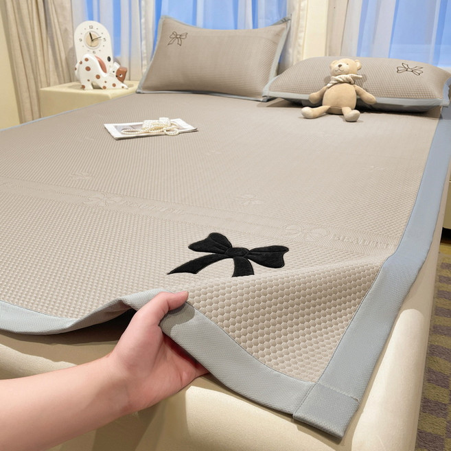 여름용 3피스 냉매트 세트 가정용 접이식 냉매트 부드러운 매트 여름용 1인용 매트 세탁 가능, 단일 매트 0.8*1.9m, 기몽-카[업그레이드된 샌드위치 바닥/시원한 통기성/기계