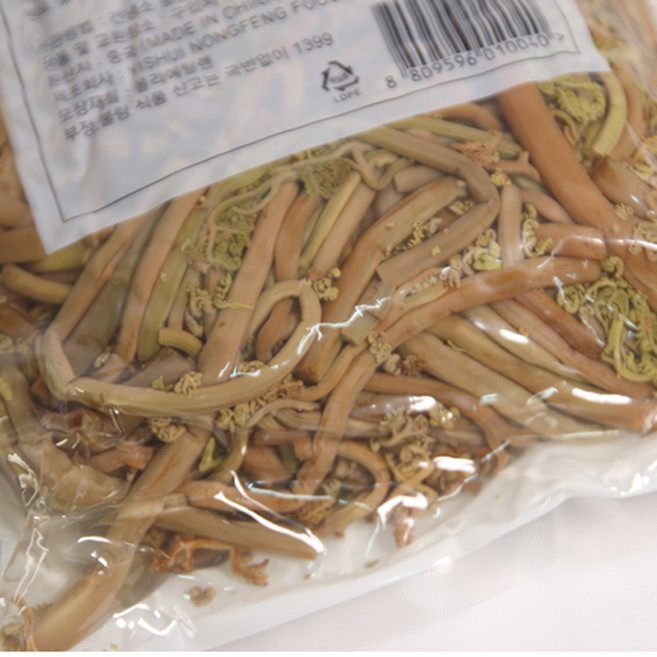 동북고사리 1kg 중국산삶은노랭이고사리 데친동북고사리 데침동북고사리 식당 업소용 급식 도매, 1개