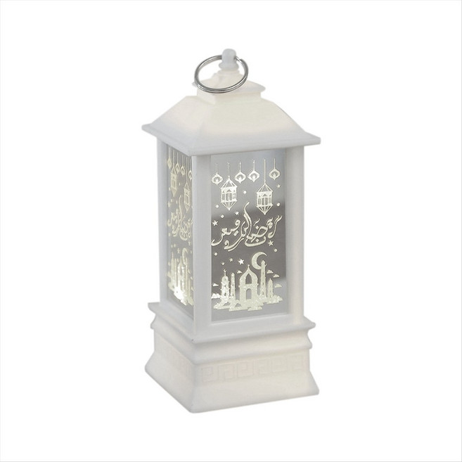 Eid Mubarak Led Lantern Ornaments Ramadan Lantern Nightlight Lighting Home Decorations Ramadan, G, 하얀색