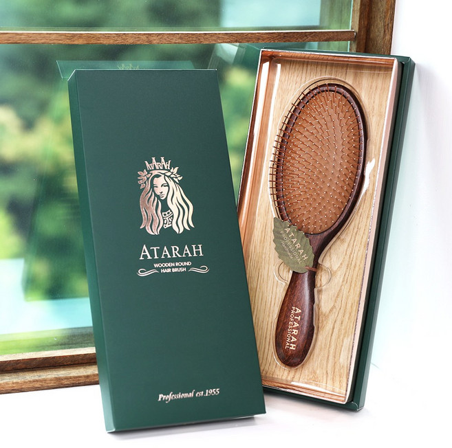 아타라 금핀 브러쉬 VIP 패키지 쿨링 두피마사지 선물용 AT-GPRB, 1개