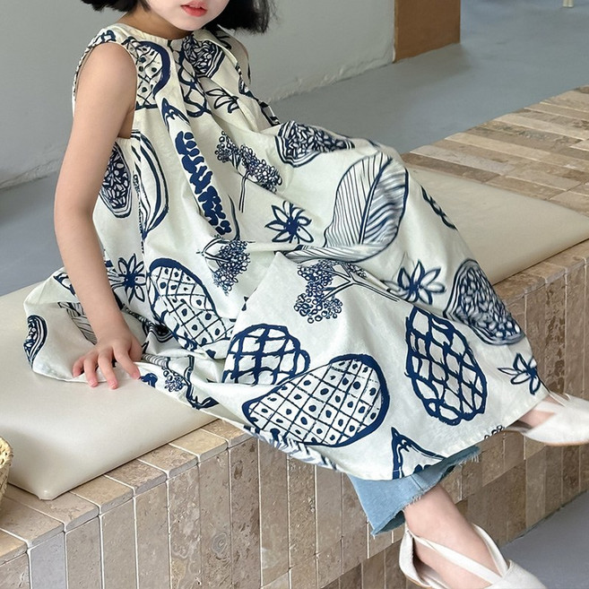 야자원피스 여아 트로피컬 여름 시원한 드레스