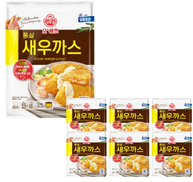 오뚜기 오쉐프 통살새우까스 1.2kg, 6개