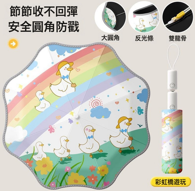 新款貓爪兒童雨傘小學生上學男孩女孩全自動防回彈摺疊太陽傘