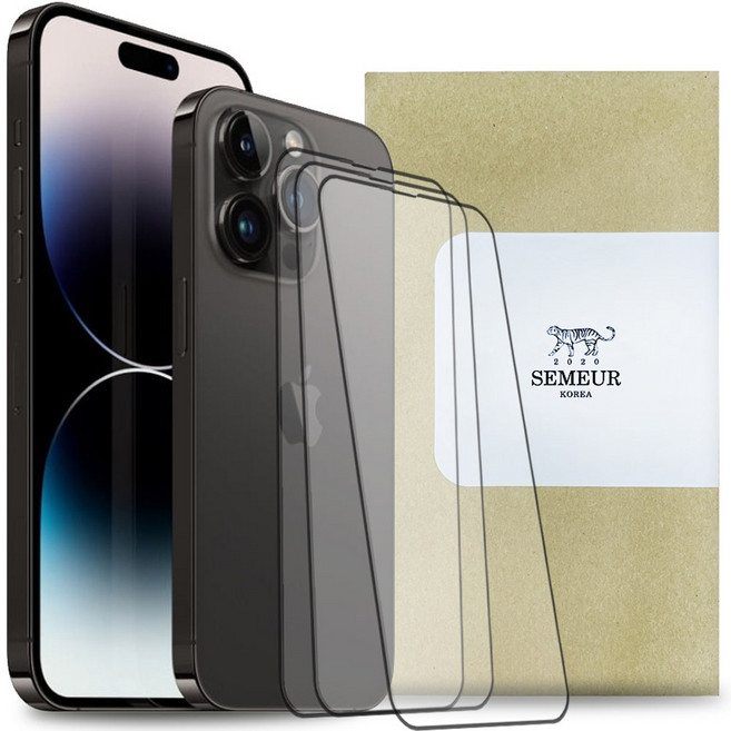 스메르 풀커버 강화유리 휴대폰 액정보호필름 3p 세트, 1세트