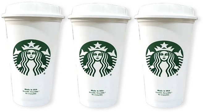 스타벅스 리유저블 텀블러 3P (하트 스토퍼 3개 묶음), 화이트, 473ml