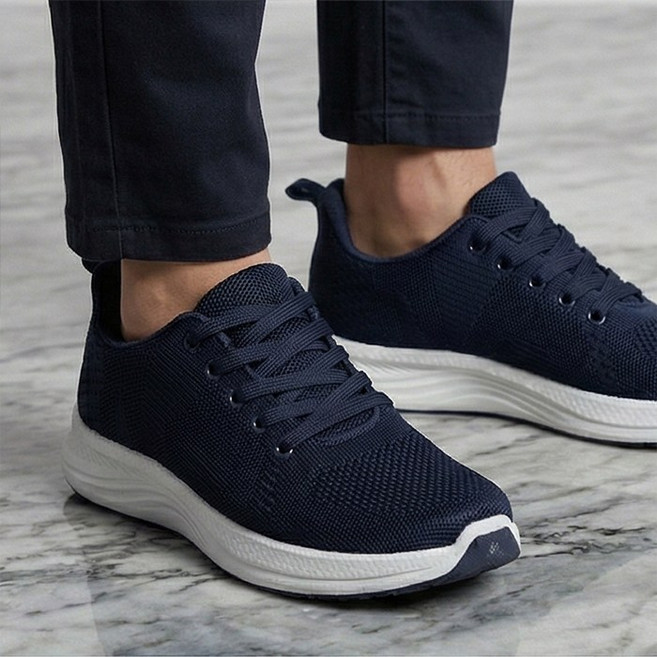 월드컵 2026년 NEW 남녀공용 가벼운 니트 운동화 발편한 워킹화 네이비 ROBEN